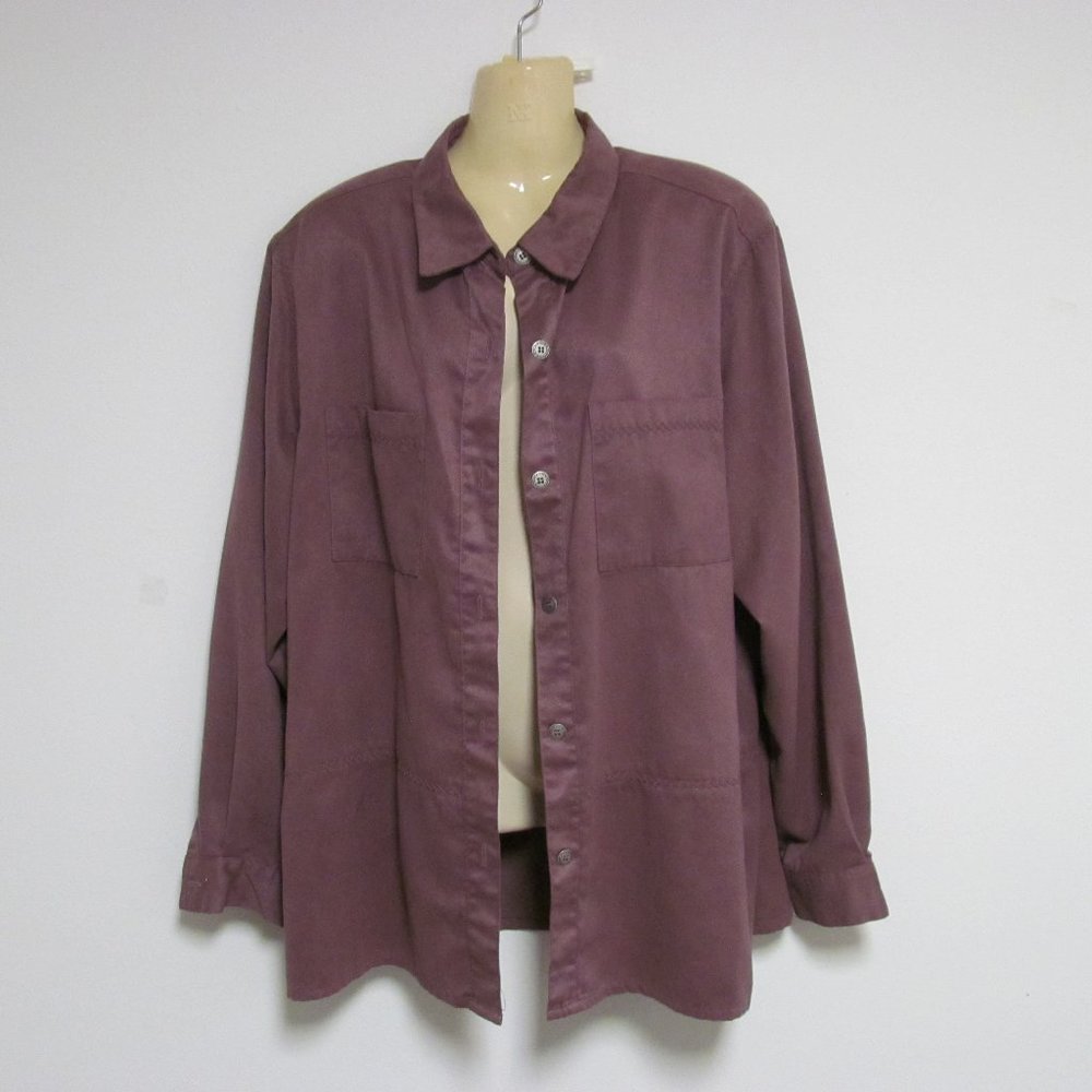 Alfred Dunner Mauve Shirt Button Up Long Sleeve